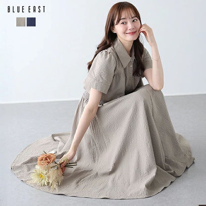 Casual Dress Shirt One-Piece Ladies fashion Waist Shirt Dress