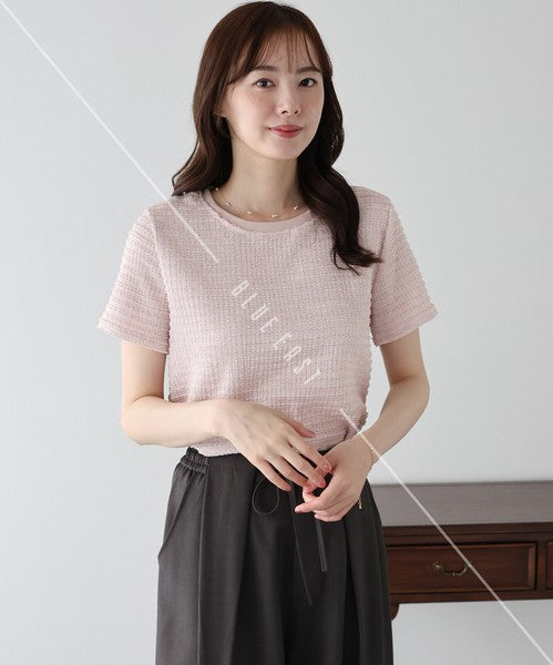 T-shirt Ladies fashion Jacquard Cut and Sew Cut-and-sew