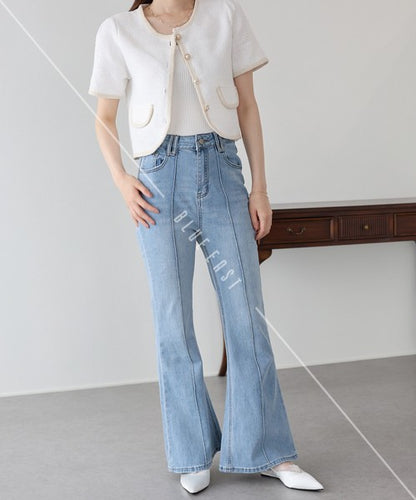 Denim Full-Length Pant Flare Center Press
