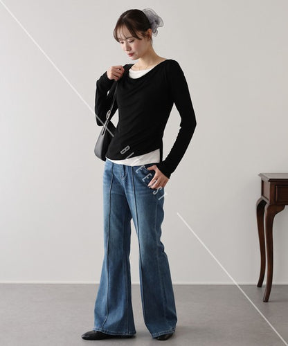 Denim Full-Length Pant Flare Center Press