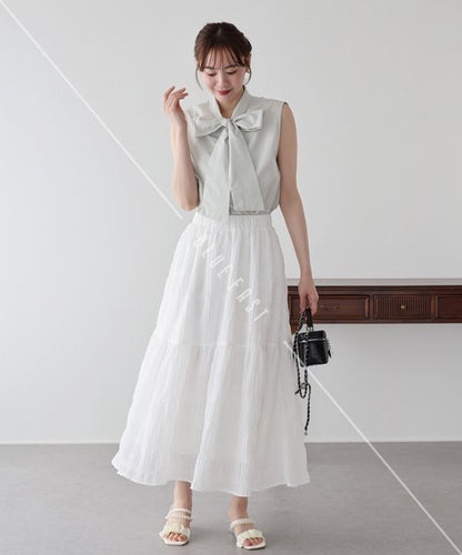 Skirt Dot Jacquard Tiered Skirt