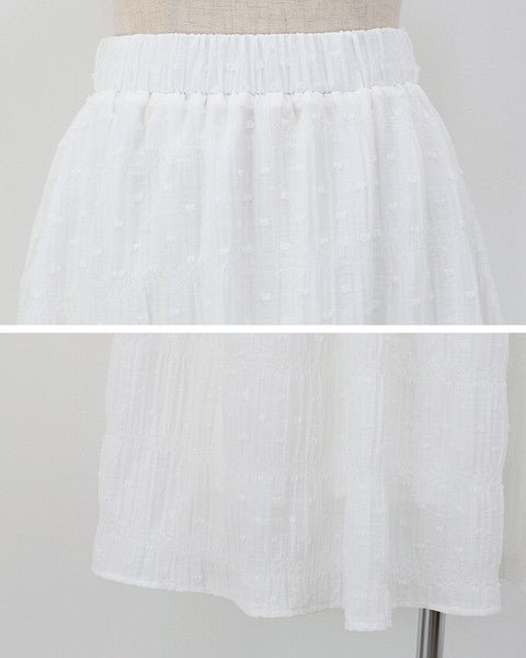 Skirt Dot Jacquard Tiered Skirt