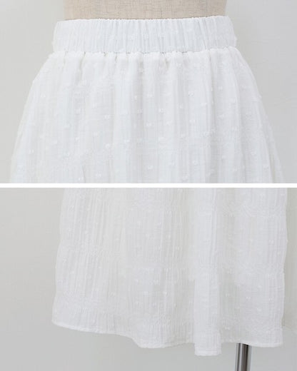 Skirt Dot Jacquard Tiered Skirt