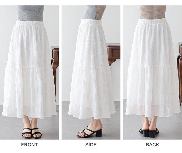 Skirt Dot Jacquard Tiered Skirt