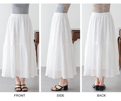 Skirt Dot Jacquard Tiered Skirt