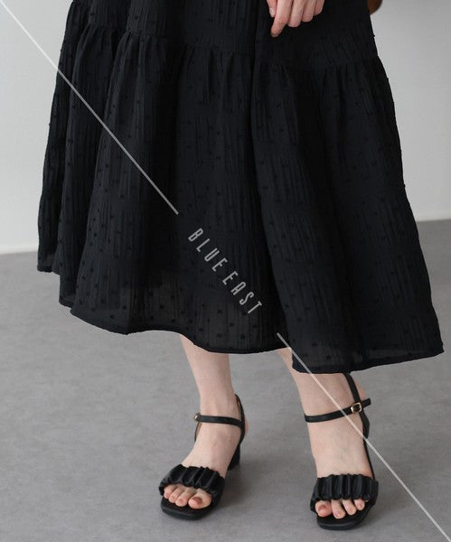 Skirt Dot Jacquard Tiered Skirt
