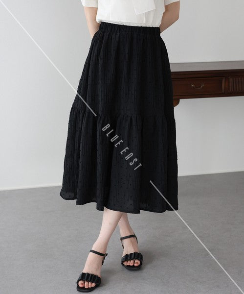Skirt Dot Jacquard Tiered Skirt
