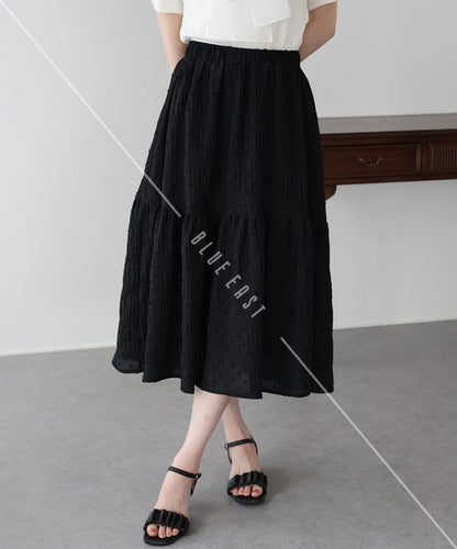 Skirt Dot Jacquard Tiered Skirt