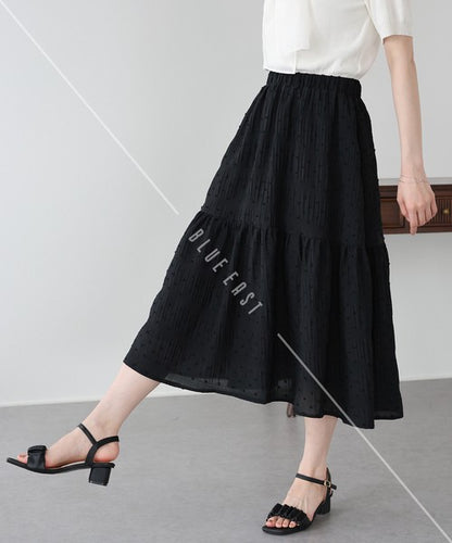 Skirt Dot Jacquard Tiered Skirt