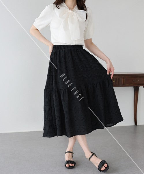Skirt Dot Jacquard Tiered Skirt