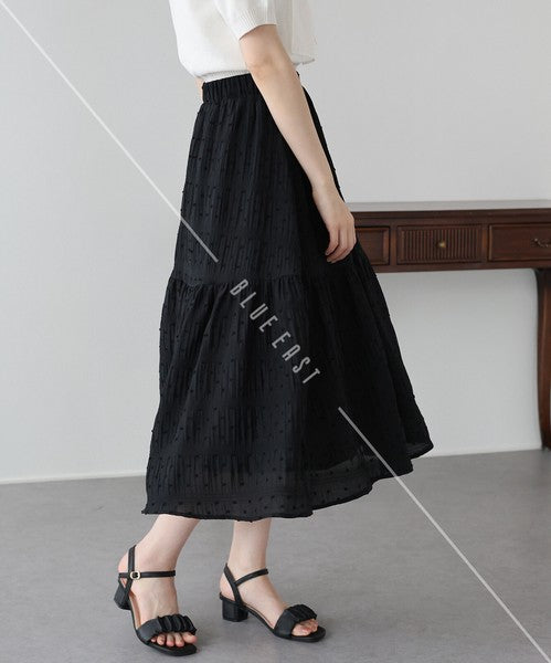 Skirt Dot Jacquard Tiered Skirt