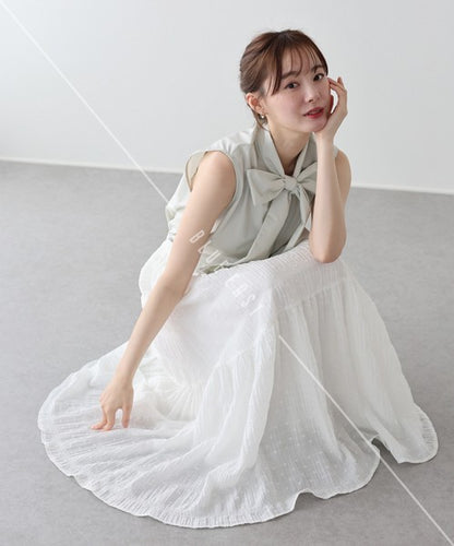 Skirt Dot Jacquard Tiered Skirt