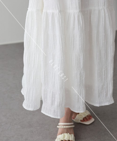 Skirt Dot Jacquard Tiered Skirt