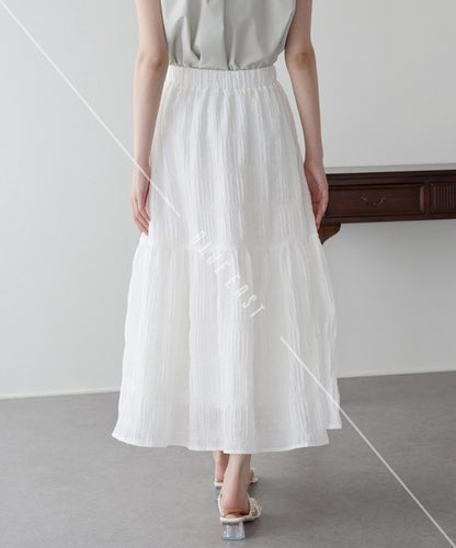 Skirt Dot Jacquard Tiered Skirt