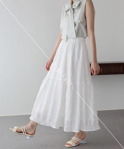 Skirt Dot Jacquard Tiered Skirt