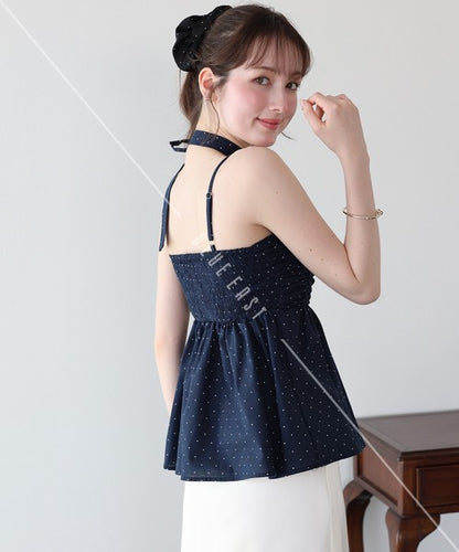 Button Shirt/Blouse Ladies fashion Peplum Tiered