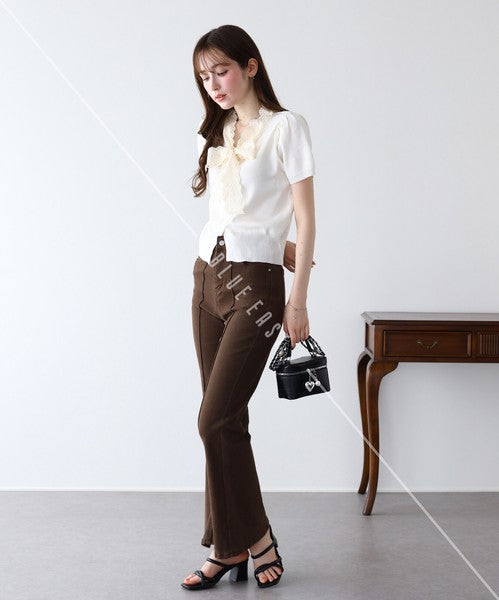 Lace Ribbon Cardigan (Ribbon, Lace, Knit Top  ESS)