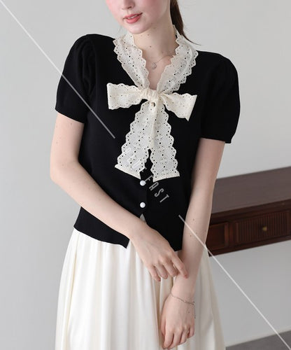 Lace Ribbon Cardigan (Ribbon, Lace, Knit Top  ESS)