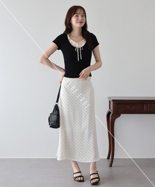 Gathered Layered Ribbon T-Shirt