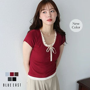Gathered Layered Ribbon T-Shirt