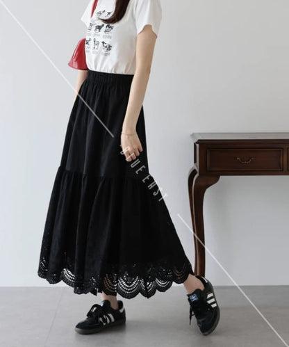 Skirt Tiered Skirt Cotton