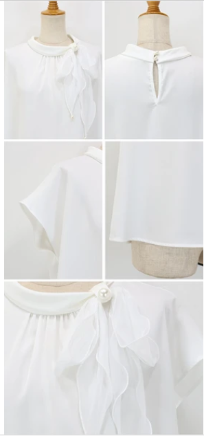 【Sale ended】[2026 New Arrival] Side-Ribbon French-Sleeve Blouse