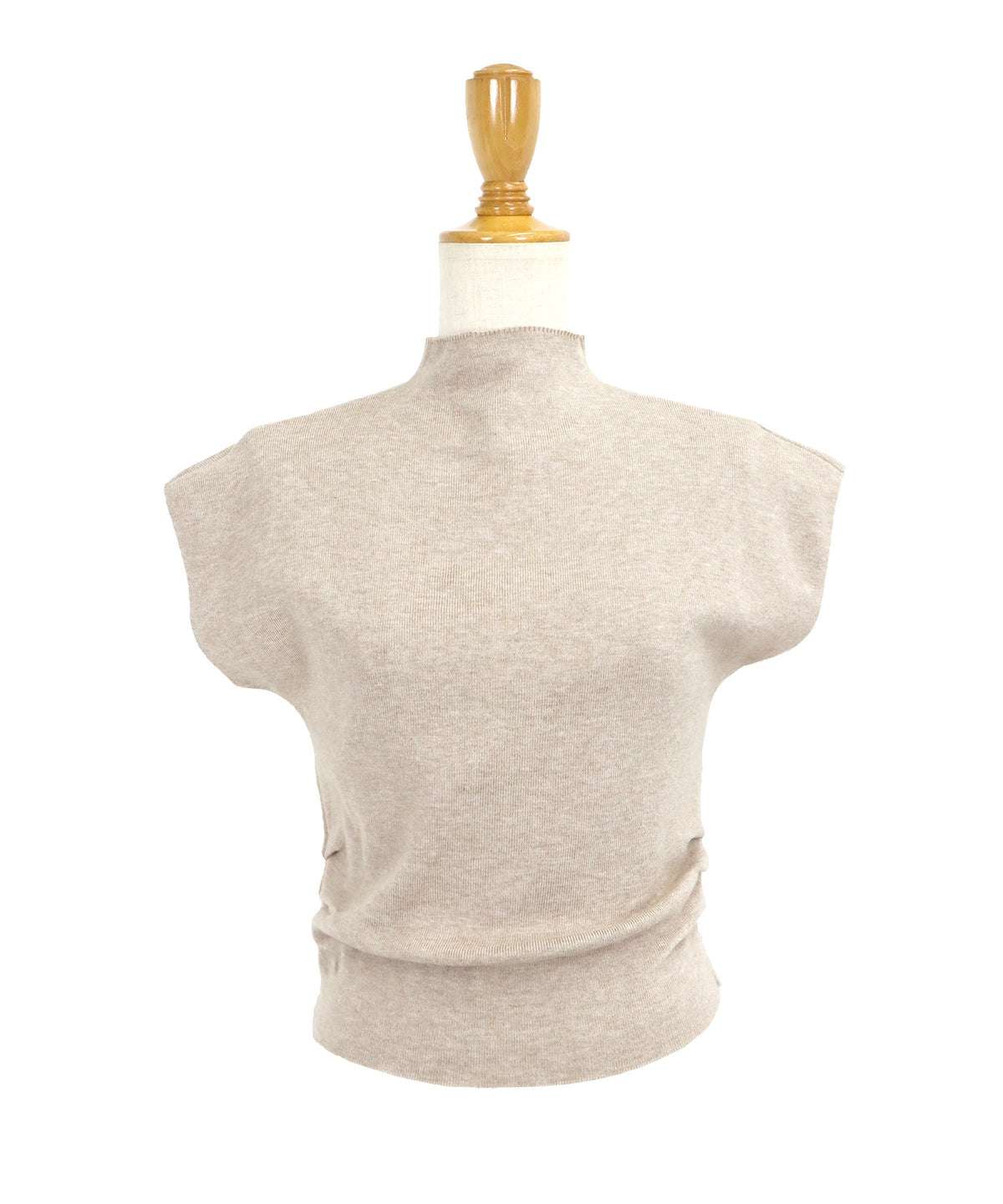 【Sale ended】Tuck-Detail French-Sleeve Knit Top