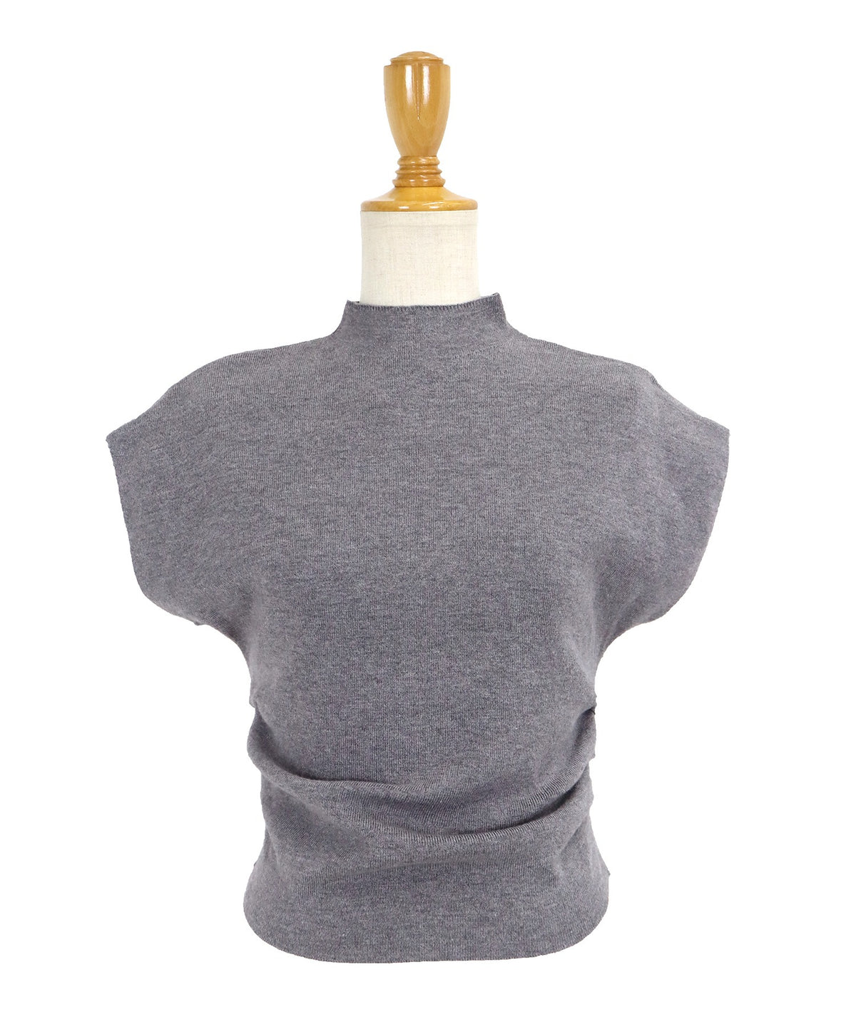 【Sale ended】Tuck-Detail French-Sleeve Knit Top