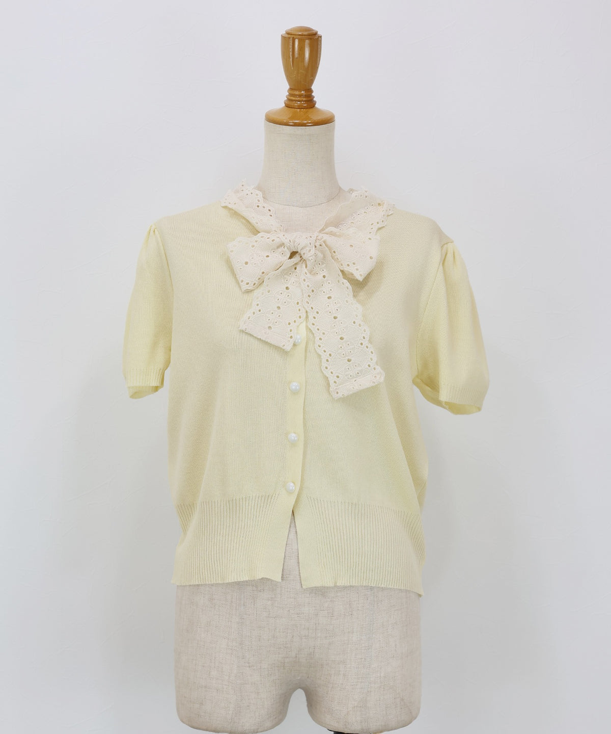 【Sale ended】[2026 New Arrival] Cardigan with Lace Ribbon Detail