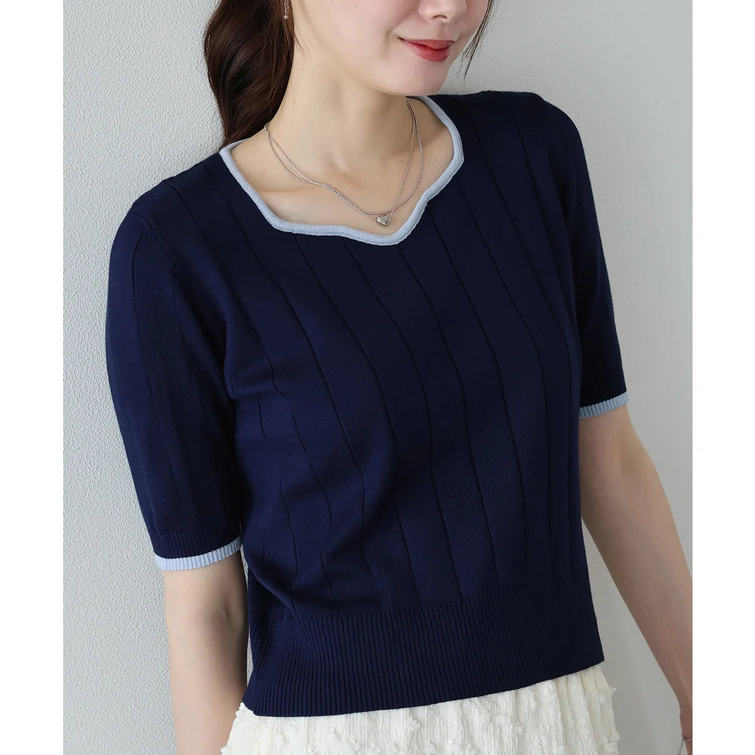 Sweater/Knitwear Summer Knit Crew Neck Knit Tops 5/10 length